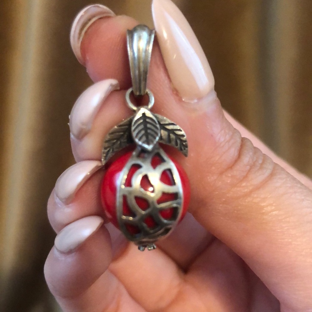 Pomegranate Silver Charm